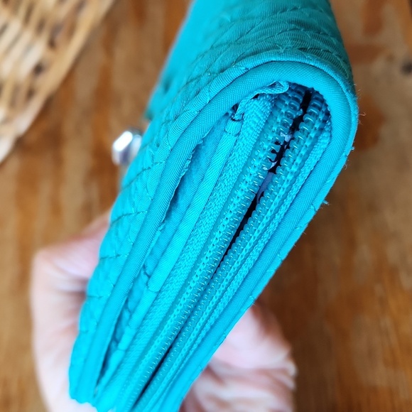 Vera Bradley Quilted Teal Wallet - Picture 12 of 16
